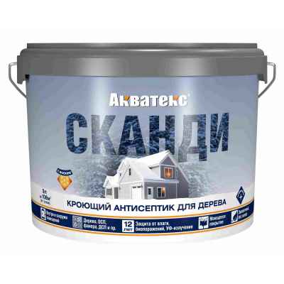 Акватекс Сканди кроющий антисептик для древесины Рогнеда Северное море 9 л