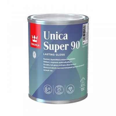 Tikkurila Unica Super 90 Износостойкий уретано-алкидный лак для деревянных поверхностей глянцевый (0,9л)