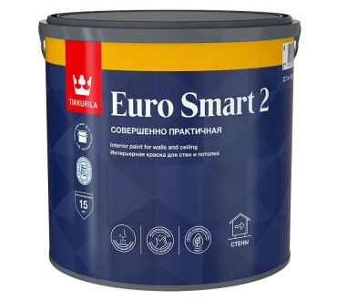 Tikkurila Euro Smart 2 Краска для легкого ремонта стен и потолка (9л)