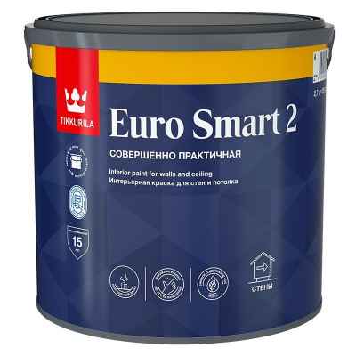 Tikkurila Euro Smart 2 Краска для легкого ремонта стен и потолка (9л)