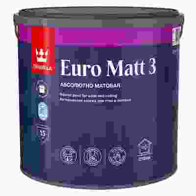 Tikkurila Euro Matt 3 Краска для отделки стен и потолков белая (0,9л)