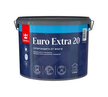 Tikkurila Euro Extra 20 Краска моющаяся для влажных помещений (9л)