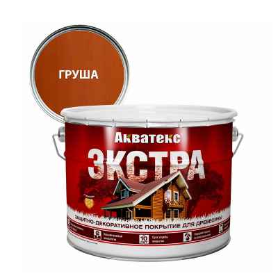 Акватекс-экстра защитно-декоративное покрытие для древесины груша (9л)