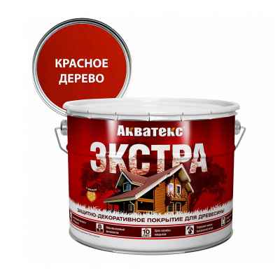 Акватекс-экстра защитно-декоративное покрытие для древесины красное дерево (9л)