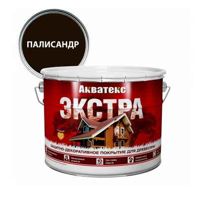 Акватекс-экстра защитно-декоративное покрытие для древесины палисандр (9л)