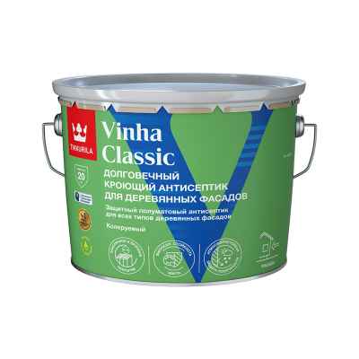 Антисептик кроющий для деревянных фасадов Tikkurila Vinha Classic белый (9л)