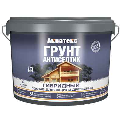 Грунт-антисептик для дерева Акватекс Гибридный (9л)