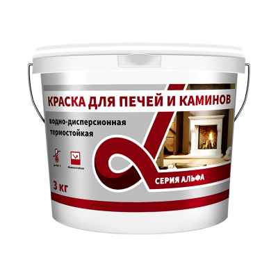 Краска для печей и каминов термостойкая Alfavit  белая до +400°С (3кг)