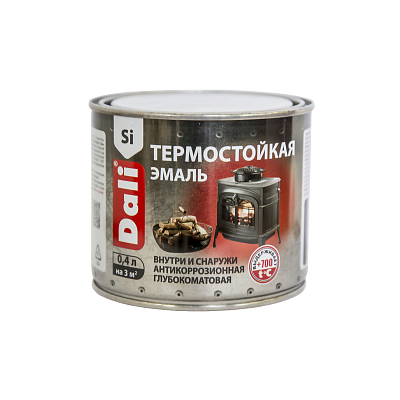 Эмаль термостойкая Dali матовая серебро до +700°С (0,4л)