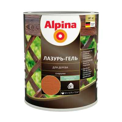 Защитная лазурь-гель для дерева Alpina, 9 л, махагон