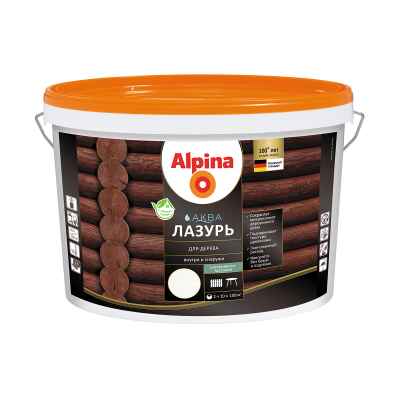 Защитная лазурь для дерева Alpina Аква, 10 л, бесцветная