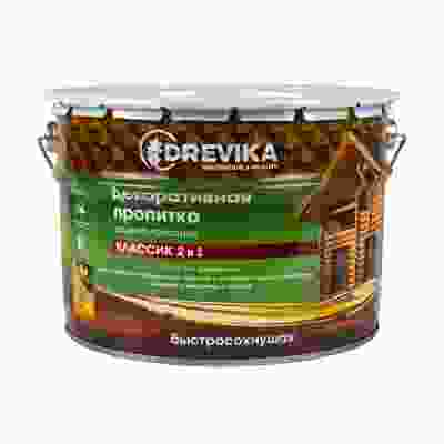 Пропитка для дерева Drevika Классик 2 в 1, полуматовая, 9 л, дуб