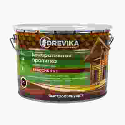 Пропитка для дерева Drevika Классик 2 в 1, полуматовая, 9 л, тик