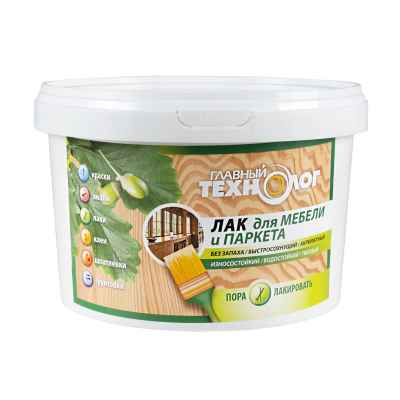 Лак для мебели и паркета Главный Технолог, полуматовый, 2 кг