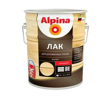 Лак для деревянных полов Alpina, алкидно-уретановый, глянцевый, 10 л