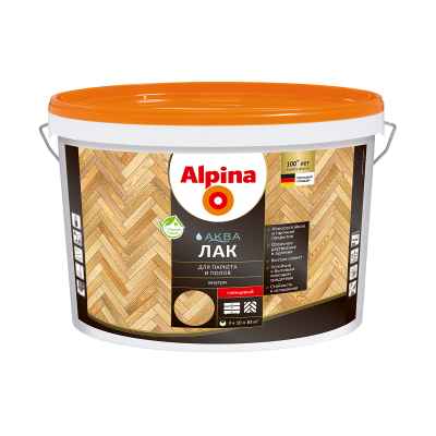 Лак паркетный Alpina Аква, акриловый, глянцевый, 10 л