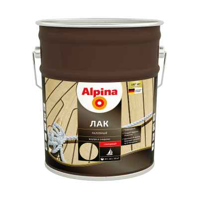 Лак яхтный Alpina, алкидно-уретановый, глянцевый 10 л