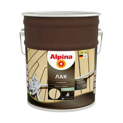 Лак яхтный Alpina, алкидно-уретановый, матовый 10 л