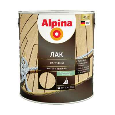 Лак яхтный Alpina, алкидно-уретановый, матовый 2,5 л