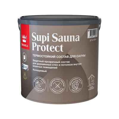 Защитный состав для саун Tikkurila Supi Sauna Protect, полуматовый 2,7л