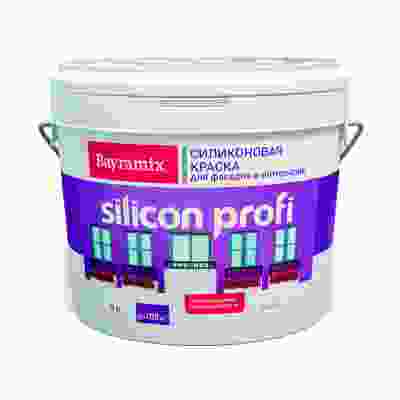 Краска для фасадов и интерьеров силиконовая Bayramix Silicon Profi, белая, 9 л