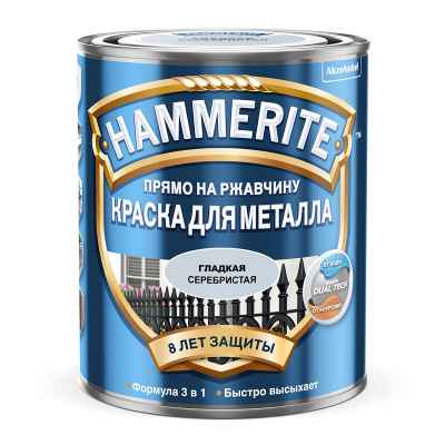 Краска для металла гладкая Hammerite Ral 9006 серебристая (2,5л)