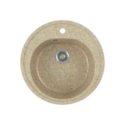 Мойка для кухни GreenStone GRS-08-302, врезная, d 505 мм, песочная