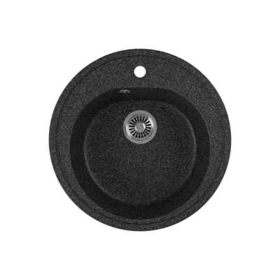 Мойка для кухни GreenStone GRS-08-308, врезная, d 505 мм, черная