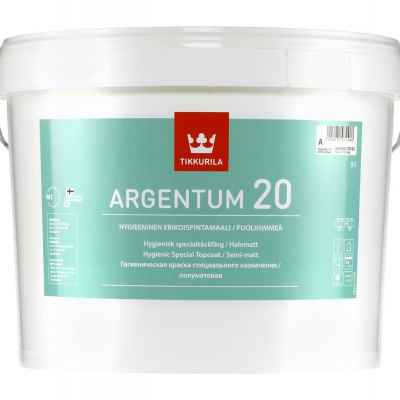 Краска антимикробная Tikkurila Argentum-20 моющаяся полуматовая база А белая (9л)