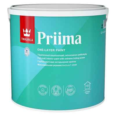 Краска интерьерная Tikkurila Priima база АК белая (9л)