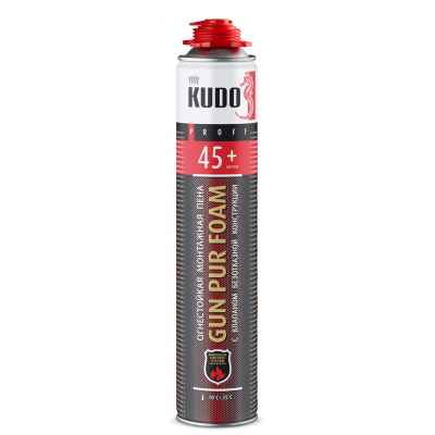 Пена монтажная Kudo (Кудо) профессиональная огнестойкая 45+ (1000мл/900гр)
