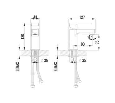 Смеситель для умывальника Lemark Plus Grace LM1506C монолитный