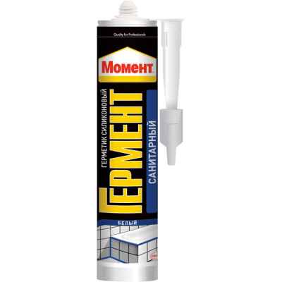 Герметик силиконовый санитарный Момент картридж (280мл) белый