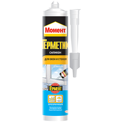 Герметик силиконовый для окон и стекол Момент (280мл) картридж (белый)