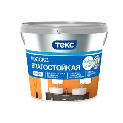 Краска влагостойкая ТЕКС класс ПРОФИ супербелая (1,8л)