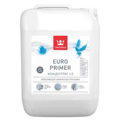 Tikkurila Euro Primer укрепляющая акрилатная грунтовка (10л) концентрат