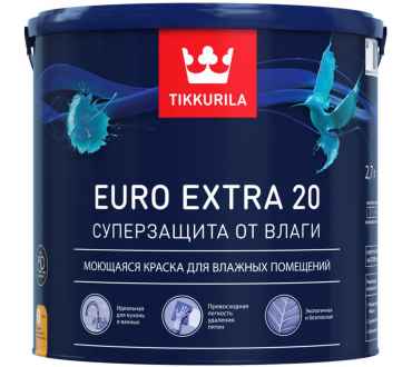 Tikkurila Euro Extra 20 Краска моющаяся для влажных помещений (2,7л)