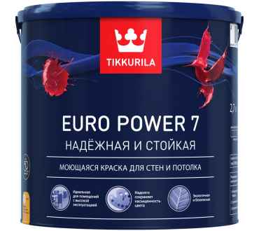 Tikkurila Euro Power 7 Краска моющаяся краска для стен и потолка матовая (2,7л)