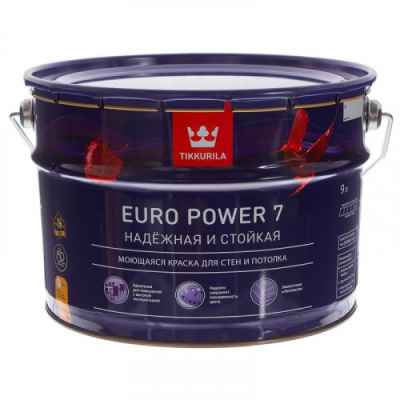 Tikkurila Euro Power 7 Краска моющаяся краска для стен и потолка матовая (9л)