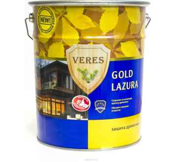 Veres Gold Lazura декоративно-защитная пропитка для древесины №12 белый 10л