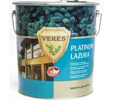Veres Platinum Lazura декоративно-защитная пропитка для древесины №12 белый 9л