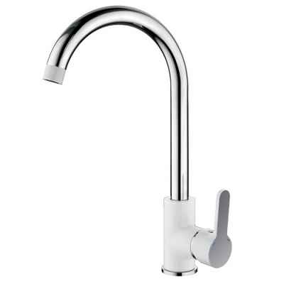 Смеситель для кухни Voda Snow SW 519 белый хром с R-изливом