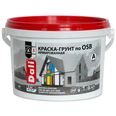 Краска-грунт для OSB армированная матовая Dali белая 12 кг