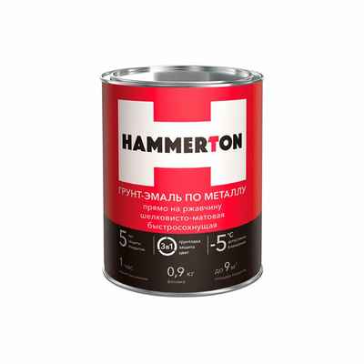 Грунт-эмаль по ржавчине 3 в 1 Hammerton красно-коричневая (10кг)