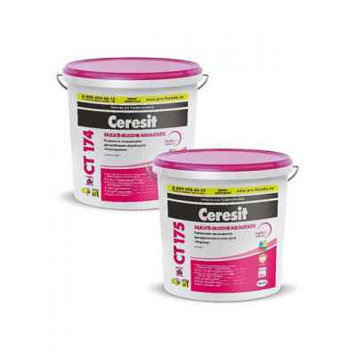 Штукатурка силикатно-силиконовая Ceresit СТ 174 камешковая 2мм (25кг)